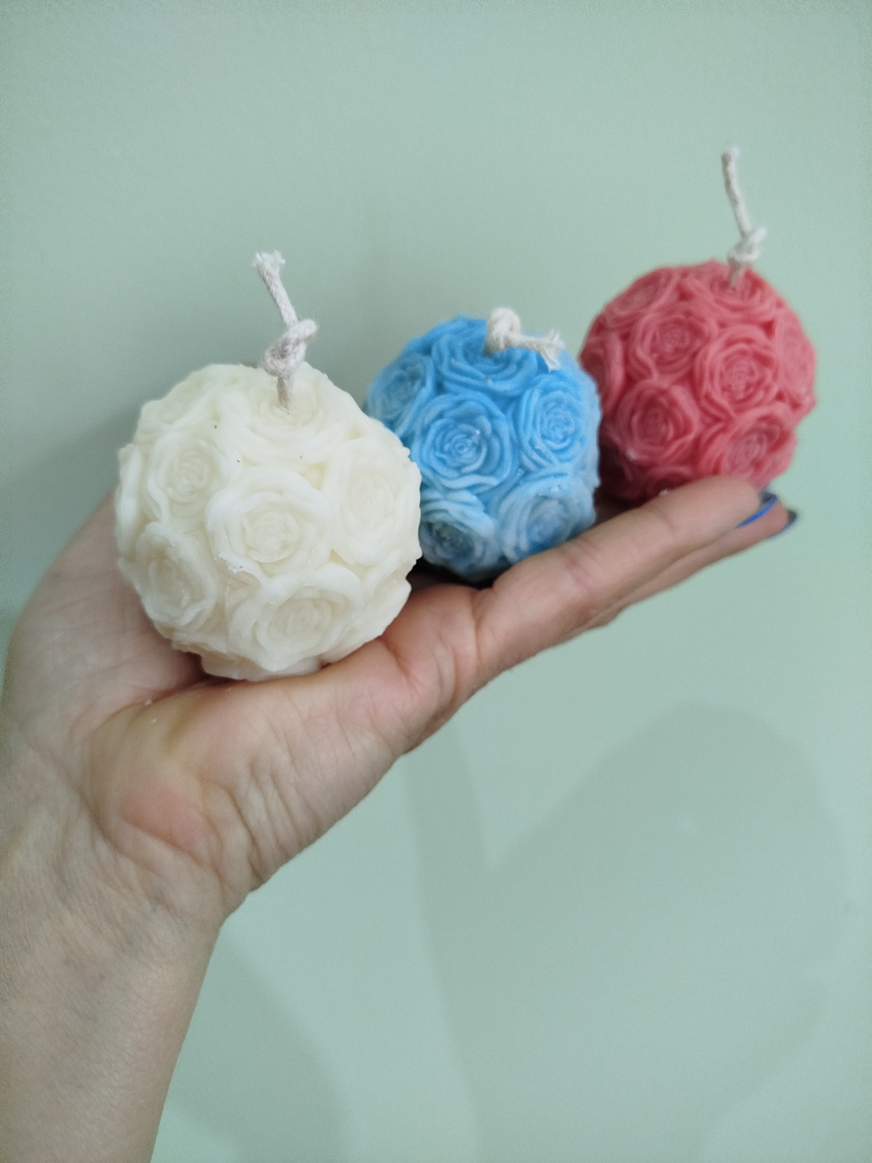 شمع گوی رز رزی